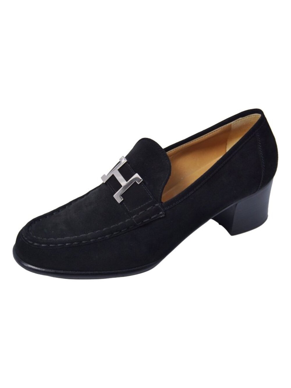 Hermes Loafers Moccasins H Logo Constance Shoes Suede Black